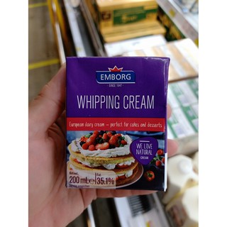 ecook วิปปิ้งครีม emborg uht whipping cream 200ml