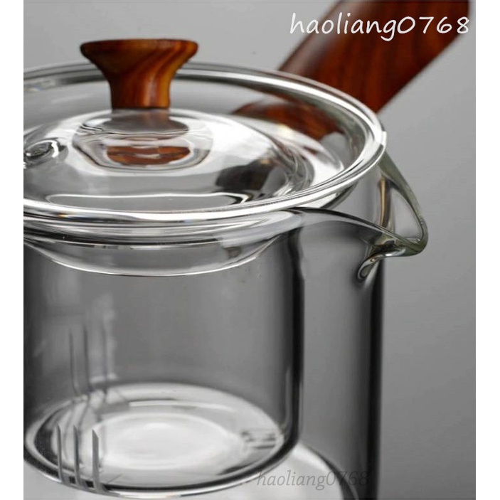 กาน้ำชาด้ามไม้ แก้วทนความร้อน Wooden handle teapot ✅สินค้าพร้อมส่ง ราคา ถูกที่สุด ดีลบีเคเค แกลเลอรีภาพที่ 3
