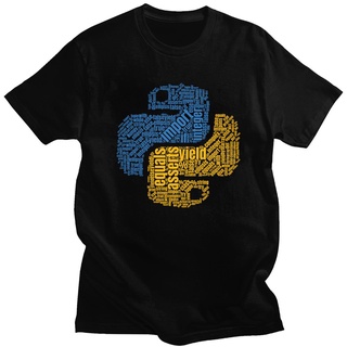 เสื้อยืดผ้าฝ้าย เสื้อยืด ผ้าฝ้าย 100% พิมพ์ลายกราฟฟิกโปรแกรมเมอร์ Python สําหรับผู้ชาย