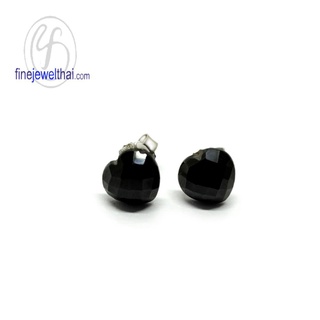 Finejewelthai-ต่างหูนิล-ต่างหูเงินแท้-นิล-พลอยประจำเดือนเกิด-Black-Spinel-Onyx-Silver-Earring-E2007on00_2