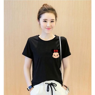 TSUM TSUM UNISEX การ์ตูนพิมพ์กราฟิกแขนสั้นเสื้อยืดแฟชั่น / ขนาดใหญ่ / คู่ / เสื้อยืดขนาดบวก X#O