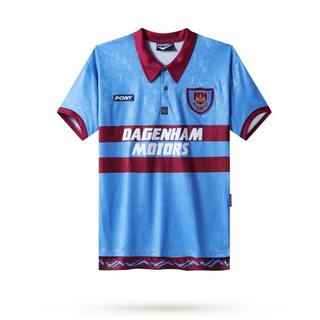 เสื้อกีฬาแขนสั้น ลายทีมชาติฟุตบอล West Ham away 1995-97 West Ham AAA แห้งเร็ว ไซซ์ S-XXL