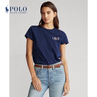 Ralph Laurenn เสื้อยืด ผ้าฝ้าย ยืดหยุ่น สีชมพู สําหรับผู้หญิง RL21862S-5XL