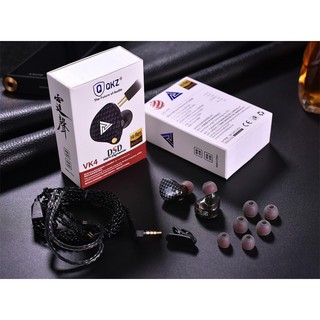 หูฟัง Qkz Vk4 HeavyBass Earphone Hifi Headset HiRes Audio Stereo Wired 3.5mm Sport Gaming สีดำ