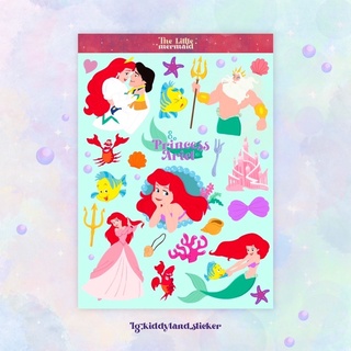 สติ๊กเกอร์ลายเจ้าหญิง Ariel (Mermaid)💗🧜🏻‍♀️ ขนาดไซส์ A6