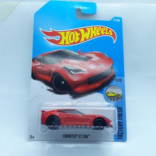 รถเหล็ก Hotwheels CORVETTE C7 Z06 สีแดง (ib21)