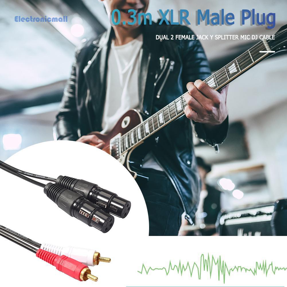 Electronicmall01 สายสัญญาณเสียงสเตอริโอ Dual Rca Male Plug To Dual Xlr ...