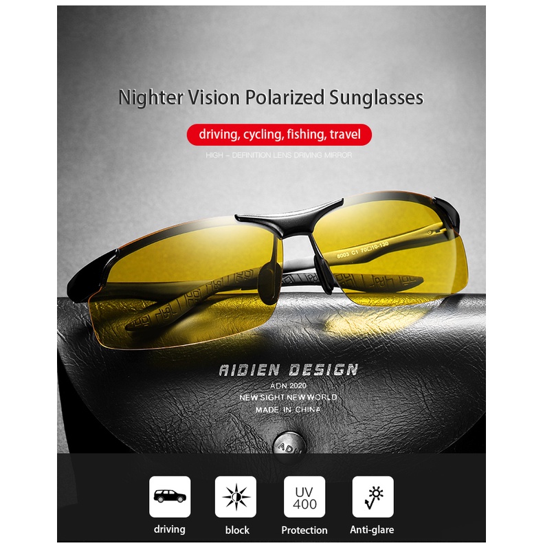 Polarized prescription night vision glasses myopia men sunglasses