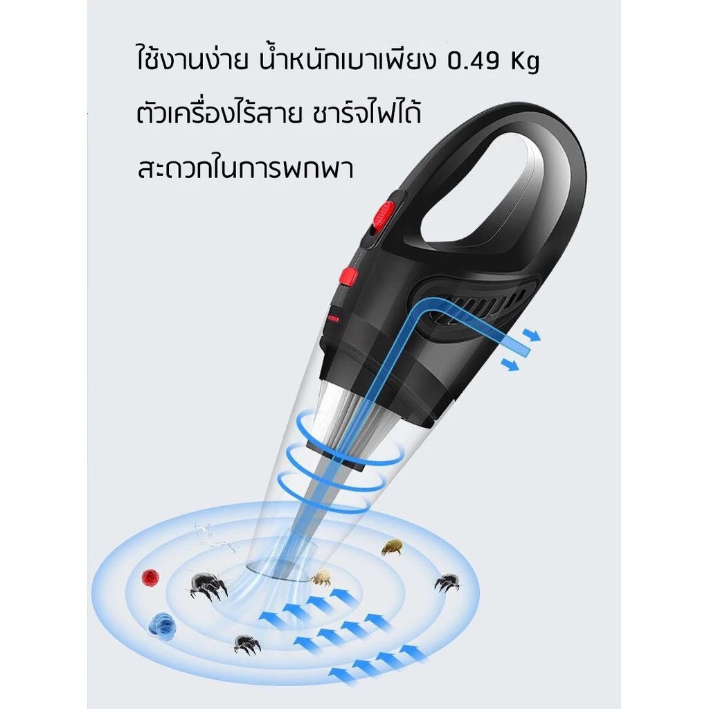 เครื่องดูดฝุ่น รุ่น ZY-2021 แรง120W เอนกประสงค์ใช้ได้ในบ้านในรถ ดูดฝุ่นได้ดี ใช้ได้ทั้งเปียกและแห้ง thumbnail 6