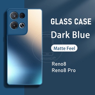 Oppo Reno 8 Reno8 Pro 5G เคสแข็ง เคลือบด้าน กระจกนิรภัย ด้านหลัง เคสโทรศัพท์