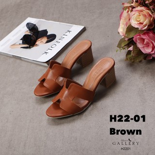 SHOES-DOODEE 	รองเท้าส้นตันสไตล์สวมลำลอง งานหนังพียูนิ่ม	H22-01B3-BWN	[สีน้ำตาล]