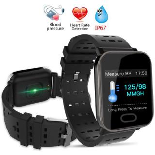 A6 สมาร์ทวอทช์ IP67 กันน้ำ Pedometer Heart Rate Monitor จอแสดงผลสีนาฬิกาข้อมือ