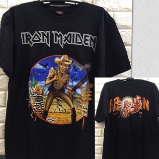 วงร็อค Iron Maiden เสื้อเชิ้ตสีดํา hB*