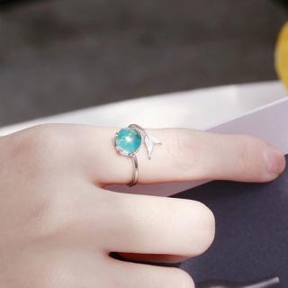 แหวนแฟชั่นเทพนิยายปลาหางน้ำตาสีฟ้า Mermaid Bubble Ring Fashion Ring Gift Adjustable Size