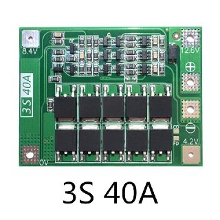 3 วินาที 40A BMS คณะกรรมการ 11.1 โวลต์ 12.6 โวลต์ 18650 คณะกรรมการป้องกันแบตเตอรี่ลิเธียมสามารถขับเจาะ 40A ปัจจุบัน
