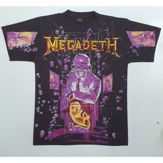 เสื้อลายพิมพ์เต็มตัว Ovp vintage MEGADETH 90’ Size L/ XL