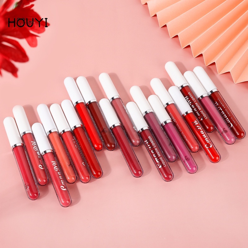 ลิปกลอส เนื้อแมตต์กํามะหยี่ สีแดง ติดทนนาน ไม่ซีดจาง เรียบเนียน ลิปสติกผู้หญิง ลิปบาล์ม 1 ชิ้น - รูปที่ 3