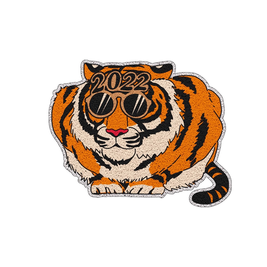 [MT06-00000012] พรมเช็ดเท้า พรมดักฝุ่น ลาย  เสือต๊าซซซ ขนาด 60x80 ซม (Chinese New Year Collection)