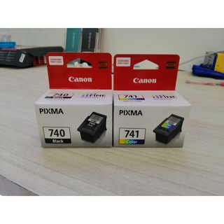 ตลับหมึก Canon 740 Black สีดำ,Canon 741 Co สี ของแท้ 100 % **บรรจุกล่อง** แพ็คคู่ 2 กล่อง