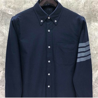 TB Mens Oxford 4 bras Navy Long Sleeves Shirt Top