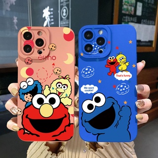 เคสโทรศัพท์มือถือ ขอบสี่เหลี่ยม ลายมอนสเตอร์คุกกี้ Elmo สําหรับ Samsung Galaxy S22 Plus Note 20 Ultra S21 FE S20