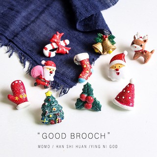 Fulllove เข็มกลัด สุดน่ารัก คริสต์มาส เข็มกลัดลายการ์ตูนน่ารักสไตล์เกาหลี Xmas Brooch Christmas Gifts J227