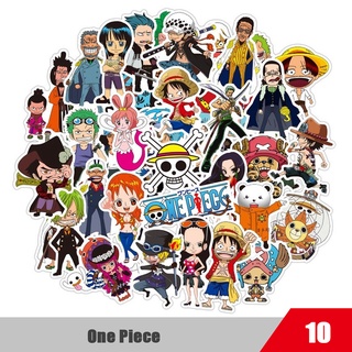 ชุดสติ๊กเกอร์ One Piece อะนิเมะญี่ปุ่นกราฟฟิตีกันน้ำ, 10 แผ่น