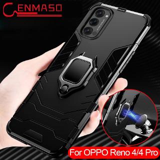 OPPO Reno 4 / Reno 4 Pro 5G Hybrid Slim Ring Holder Shockproof Armor Case Magnetic Stand Cover