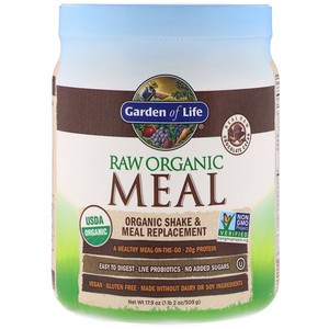 Garden of Life, RAW Meal, Organic Shake &amp; Meal Replacement, Chocolate Cacao, 1.1 lbs (509 g)