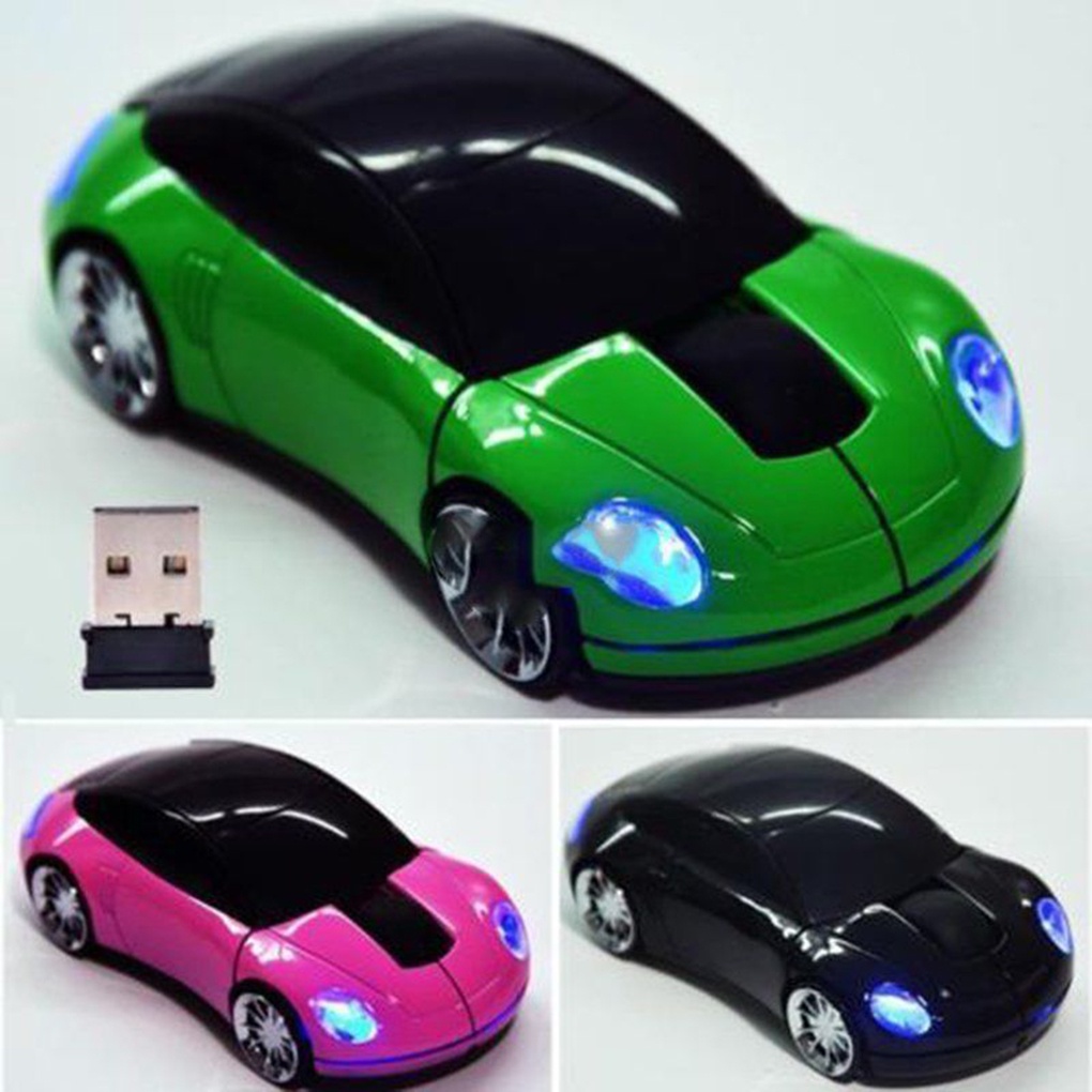 2 4GHz Wireless Mouse Car Shape 3 Buttons Optical Computer Cordless USB Receiver Office Laptop Mice #8