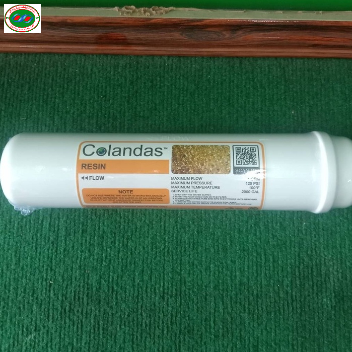 ไส้กรองน้ำ Resin Filter แค๊ปซูลขนาด 12 นิ้ว Colandas กรองหินปูน แลกเปลี่ยน ประจุ (คาราต่อ 1ชิ้น)