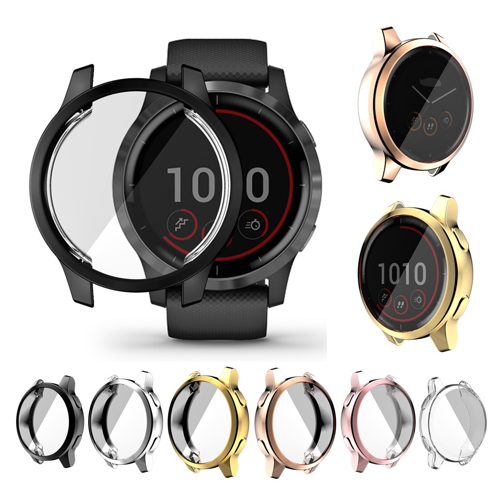 เข้ากันได้กับเคสป้องกันหน้าจอ Garmin Vivoactive 4 และ Vivoactive 4s, เคส TPU แบบนุ่มครอบคลุมเต็มรูปแบบ – โปรปัง