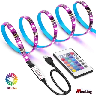 แถบไฟตกแต่ง LED 2835 5050 RGB ชนิด USB  DC5 โวลต์ 1 เมตร 2 เมตร 3 เมตร 4 เมตร 5 เมตร สำหรับหน้าจอเดสก์ท็อป PC LED TV Monking