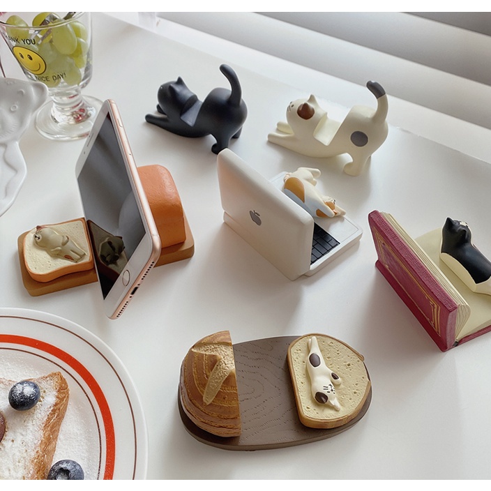 ZAKKA Toast Bag Cat Phone Holder Tablet IPAD Holder Couple Small Gift Phone Holder
