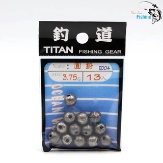 อุปกรณ์ตกปลา ตะกั่ว Titan ทรงกลม ใช้สำหรับตกปลา ช่วยส่งเหยื่อให้ไกลขึ้น มีให้เลือกทั้งหมด 6 ขนาด