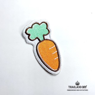 [ พร้อมส่ง ] ตัวรีดติดเสื้อ น่ารัก ลาย การ์ตูน แคร์รอต ผัก Carrot Patch งานปัก DIY ตัวรีด อาร์ม ติดเสื้อ กระเป๋า กางเกง