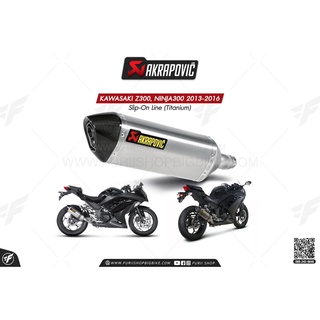 ท่อแต่ง Akrapovic Exhaust Slip-On Line (Titanium &amp; carbon) KAWASAKI Z300, NINJA300 2013-2016