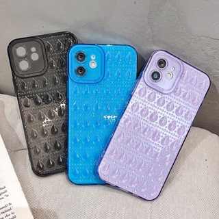 ลายหยดน้ำ เคสใส for iphone 13 Case อ่อน สีลูกกวาด กันชนโทรศัพท์ for iphone 11 12 13 Pro Max X XR XS Max 7 8 Plus ปกหลัง