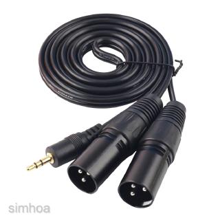 3 . 5 มม ( 1 / 8 ) Mini Jack Trs To Dual Xlr 3 Pin Male Plug Y อะแดปเตอร์ปลั๊กแยกสายเคเบิ้ล