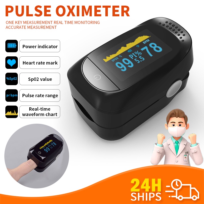 No.1 Brand🔥Fingertip Pulse Oximeter SPO2 Blood Oxygen Saturation Monitor Heart Rate Monitor Portable for Home 血氧仪