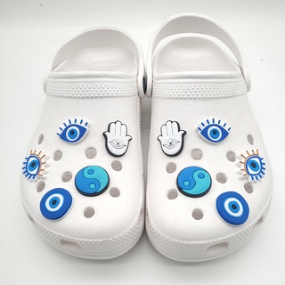 CROCS สายรัดข้อมือ PVC รูปตาปีศาจ น่ารัก เครื่องประดับ สําหรับรองเท้า กระเป๋าเป้สะพายหลัง DIY