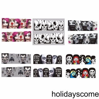 [HCLM] Women Girls Halloween Nail Art Sticker Skull Ghost Female Colorful Manicure Wraps Decor Tool