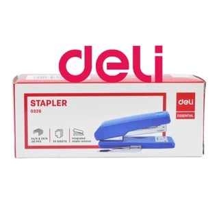 เครื่องเย็บ กระดาษ 25 แผ่น มีที่ถอนลวดในตัว Deli 0326 Half Strip Stapler ที่เย็บกระดาษ เครื่องเขียน