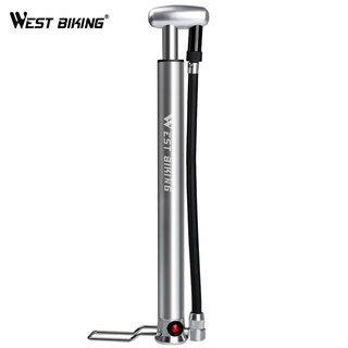 สูบจักรยานพกพา WEST BIKING สูบง่าย พกพสะดวก อัดได้ถึง 160PSI รองรับจุ๊บเล็ก จุ๊บใหญ่