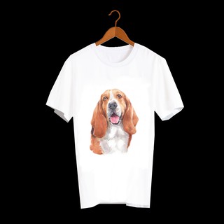 เสื้อลายหมา DBH003 basset-hound เสื้อยืด เสื้อยืดลายหมา เสื้อยืดสกรีนลายหมา