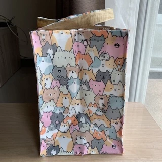 กระเป๋าเคลือบกันน้ำลายน่ารัก กระเป๋าถือกันน้ำ size L (ก้นกว้าง)