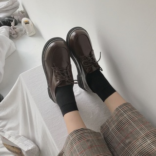 รองเท้าคัทชูผู้หญิง 2020ฤดูร้อนสไตล์อังกฤษสีดำรองเท้าหนังญี่ปุ่นขนาดเล็กหญิงinsน้ำขึ้นน้ำลงฮาราจูกุเวอร์ชั่นเกาหลีใหม่ขอ