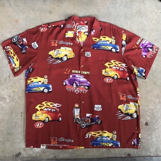 เสื้อฮาวาย vtg.Hawaiian Shirt PARADISE FOUND MADE IN HAWAII Sz.XL 100% RAYON