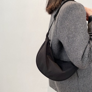 SENSES// Nylon Crossbody Bag Womens Dumpling Bag Lightweight Small Shoulder Bag Underarm Bag Simple Canvas Bag 5tIy