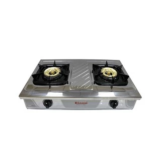 Rinnai เตาแก๊สตั้งโต๊ะ 2 หัว รุ่น RT-711SS หัวเตาทองเหลือง เตาแก๊สสแตนเลสทั้งตัว